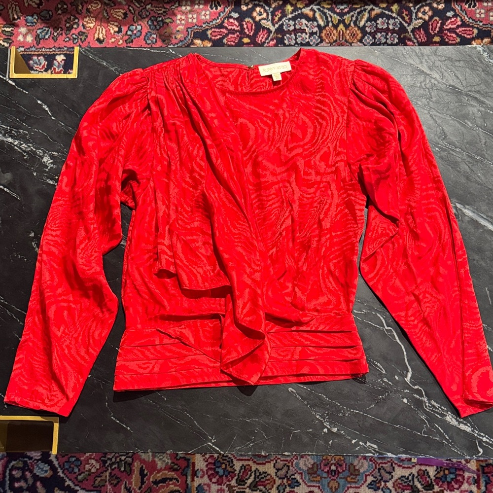 Ronny Kobo Red Silk Women's Top